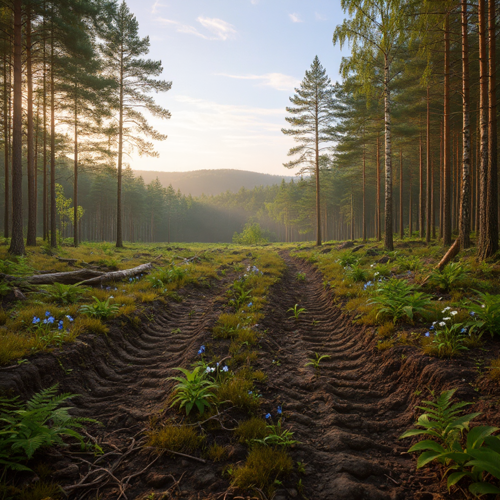 Bright future of forest regeneration with new seedlings growing
